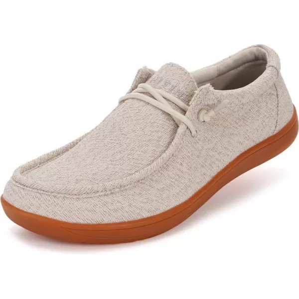 imageWHITIN Mens Minimalist Barefoot Sneakers  Wide fit  Zero Drop Sole  Upgraded FootbedW86  Beige Gum