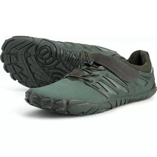 imageWHITIN Mens Minimalist Trail Runner  Wide Toe Box  Barefoot Inspired1 Army Green