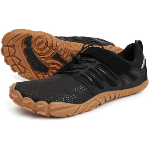 imageWHITIN Mens Minimalist Trail Runner  Wide Toe Box  Barefoot Inspired1 Classic Black Gum
