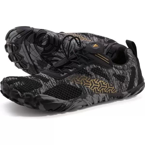 imageWHITIN Mens Minimalist Trail Runner  Wide Toe Box  Barefoot Inspired2 Black