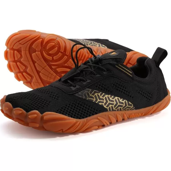 imageWHITIN Mens Minimalist Trail Runner  Wide Toe Box  Barefoot Inspired2 Black Gum