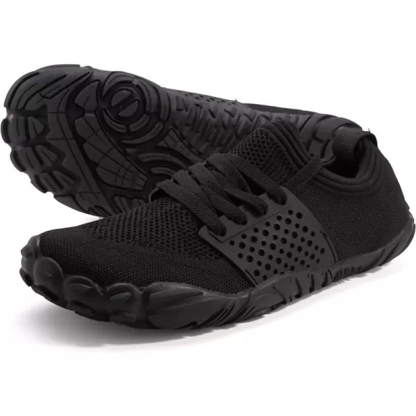 imageWHITIN Mens Minimalist Trail Runner  Wide Toe Box  Barefoot Inspired4 All Black