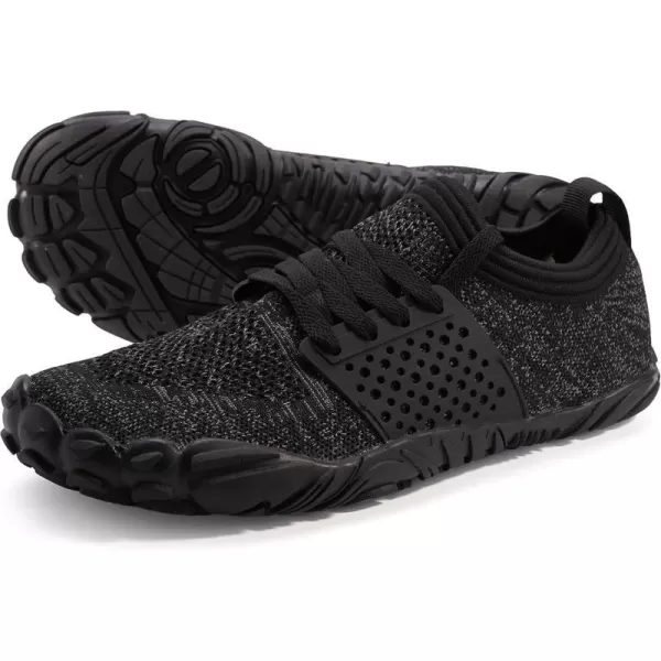 imageWHITIN Mens Minimalist Trail Runner  Wide Toe Box  Barefoot Inspired4 Black Grey
