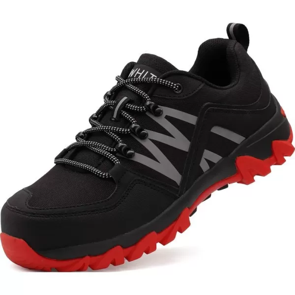 imageWHITIN Mens Steel Toe Slip Resistant Puncture Proof Construction Safety Work ShoesRed