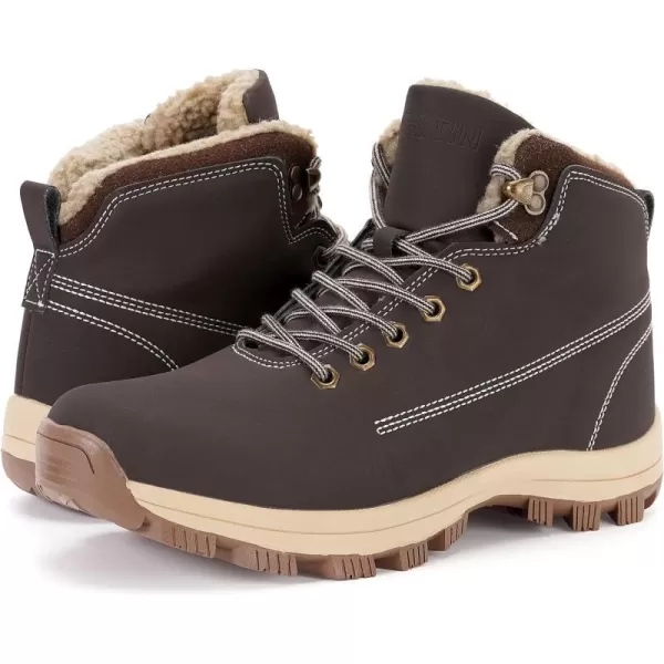 imageWHITIN Mens Waterproof ColdWeather BootsDark Brown Nubuck
