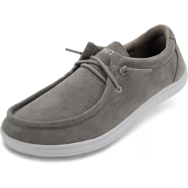 imageWHITIN Mens Wide Barefoot Slipon Loafers  Zero Drop Sole  Minimalist Casual LifestyleW861 Grey