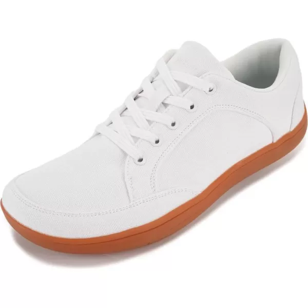 imageWHITIN Mens Wide Canvas Barefoot amp Minimalist Shoes  Zero Drop Sneaker  Natural FeelW891  White