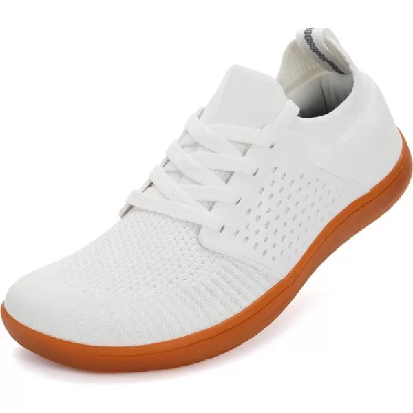 imageWHITIN Mens Wide Minimalist Barefoot Sneakers  Zero Drop  Midfoot StabilityW85 White Gum