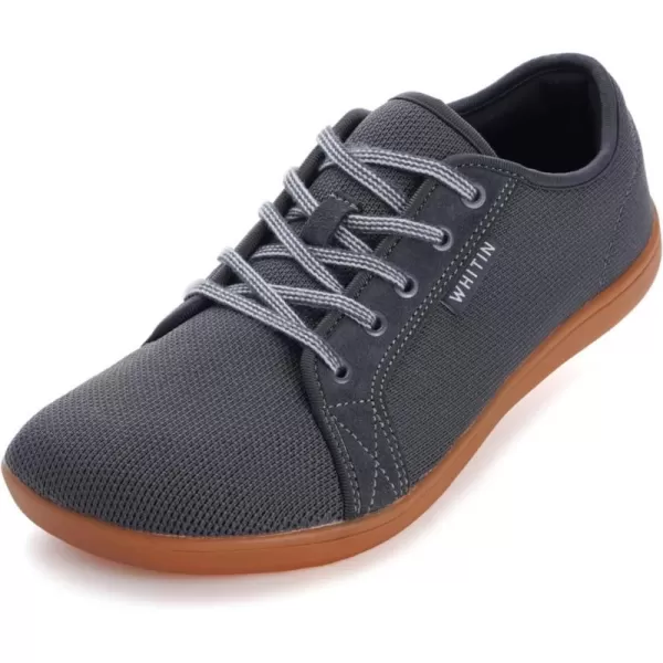 imageWHITIN Mens Wide Minimalist Barefoot Sneakers  Zero Drop Sole  Optimal RelaxationGrey Gum