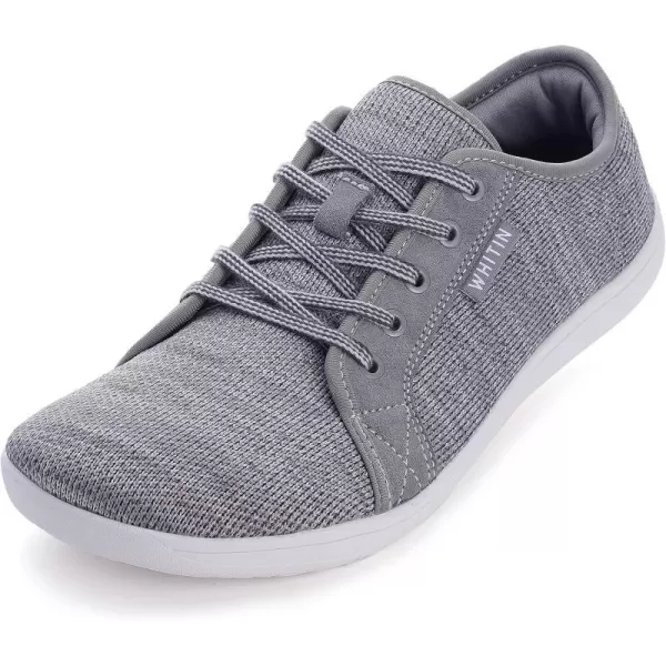 imageWHITIN Mens Wide Minimalist Barefoot Sneakers  Zero Drop Sole  Optimal RelaxationW81 Dark Grey