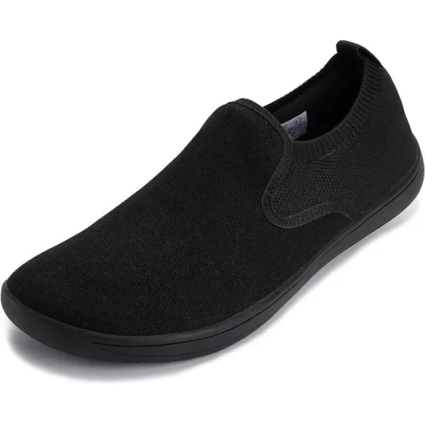 imageWHITIN Mens Wide Slip on Barefoot Shoes  Minimalist Sneakers  Elastic CollarW862  All Black