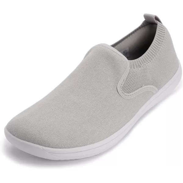 imageWHITIN Mens Wide Slip on Barefoot Shoes  Minimalist Sneakers  Elastic CollarW862  Grey White