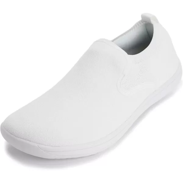 imageWHITIN Mens Wide Slip on Barefoot Shoes  Minimalist Sneakers  Elastic CollarW862  White