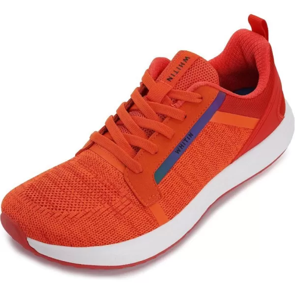 imageWHITIN Mens Wide Toe Box  Zero Drop Sole Road Running Shoes  Rubber OutsoleOrange