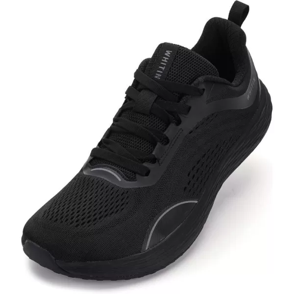 imageWHITIN Mens Zero Drop Running Shoes  Wide Toe BoxBlack