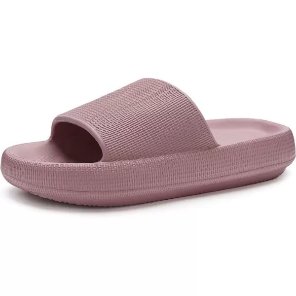 imageWHITIN Pillow Slippers for Women Non Slip  Cushioned Thick Sole Slides  Quick Drying Bathroom SandalsBlush