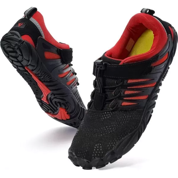imageWHITIN Womens Barefoot amp Minimalist Shoe  Zero Drop Sole  Trail RunnerW30  BlackRed