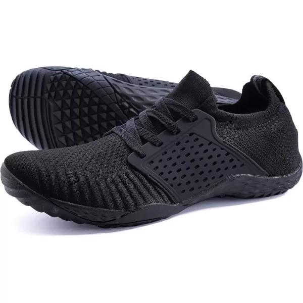 imageWHITIN Womens Barefoot amp Minimalist Shoe  Zero Drop Sole  Trail RunnerW63  All Black