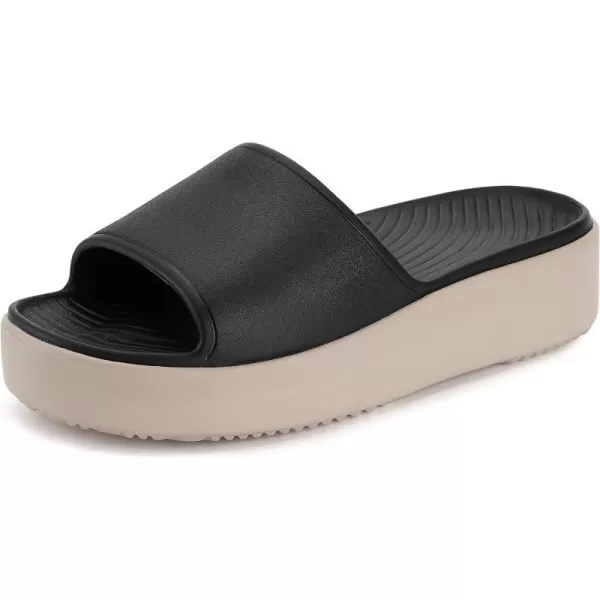 imageWHITIN Womens Feather Platform Sandal ComfortY66  BlackBrown