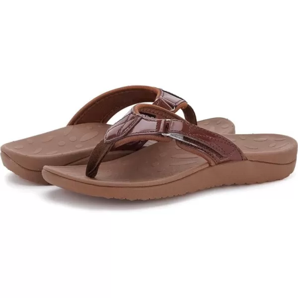 imageWHITIN Womens Flip Flops Thong Sandals  Orthotic Arch Support  Soft Toe Post  Deep Heel CupAdjustable Brown