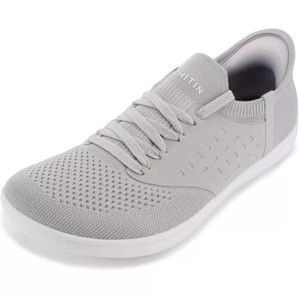 imageWHITIN Womens Hands Free Slip Ins  Wide Barefoot Shoes with Zero Drop SoleLight Grey