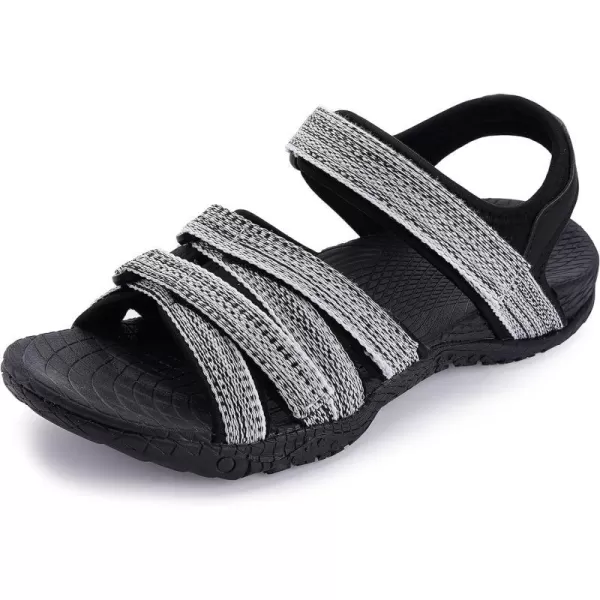 imageWHITIN Womens Hiking Sandals with Arch Support  Adjustable Hook and Loop Straps  Durable Sport Sandals for Outdoor AdventureC51  Whitemulti