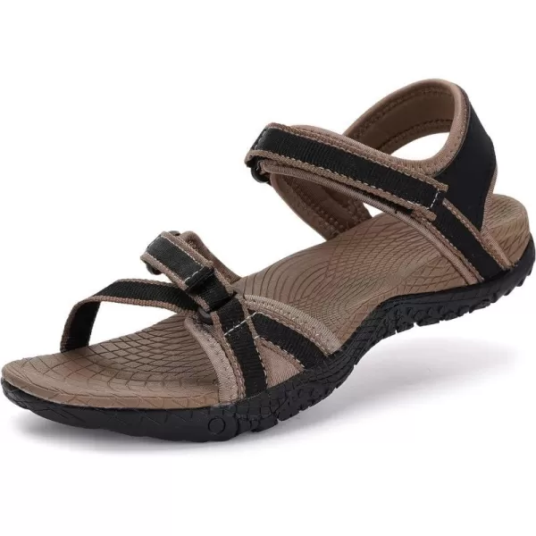 imageWHITIN Womens Outdoor Athletic Sandal with Adjustable Hooks  Secure FitC52  Black Grey