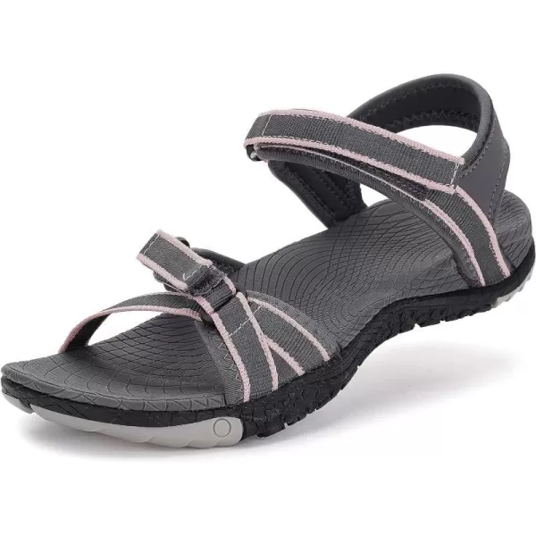imageWHITIN Womens Outdoor Athletic Sandal with Adjustable Hooks  Secure FitC52  Pink Grey