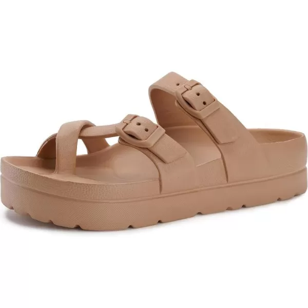 imageWHITIN Womens Platform Sandals Slides with Comfort Footbed  Adjustable Buckle  Ultra CushionWHITIN Womens Platform Sandals Slides with Comfort Footbed  Adjustable Buckle  Ultra Cushion