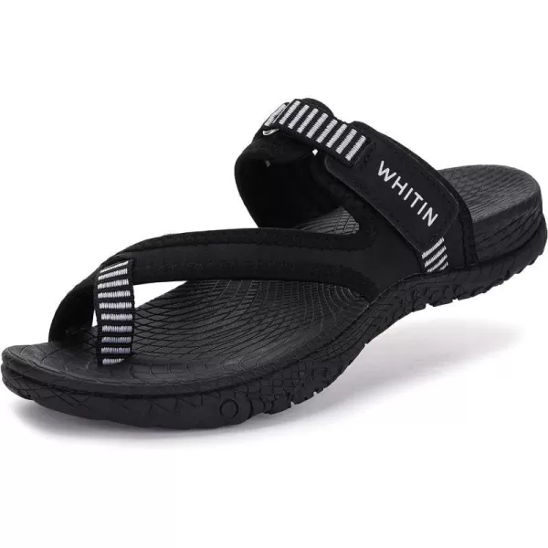 imageWHITIN Womens Toe Thong Sandal  Beach Outdoor Flip Flop  Arch SupportC50  All Black