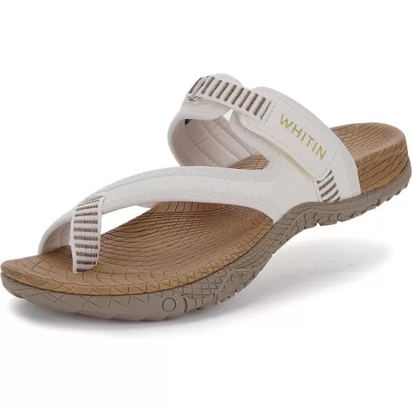 imageWHITIN Womens Toe Thong Sandal  Beach Outdoor Flip Flop  Arch SupportC50  Beige