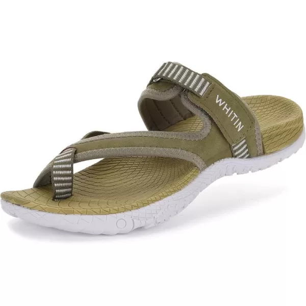 imageWHITIN Womens Toe Thong Sandal  Beach Outdoor Flip Flop  Arch SupportC50  Green
