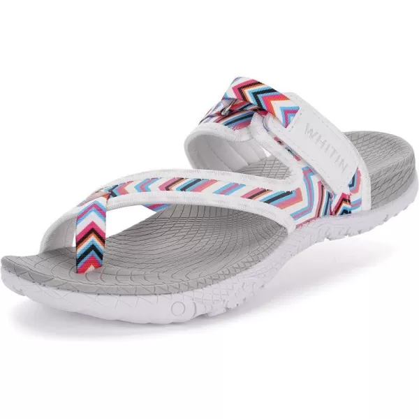 imageWHITIN Womens Toe Thong Sandal  Beach Outdoor Flip Flop  Arch SupportC50  Multi