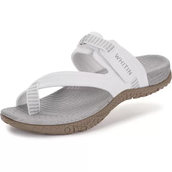 imageWHITIN Womens Toe Thong Sandal  Beach Outdoor Flip Flop  Arch SupportC50  White Grey