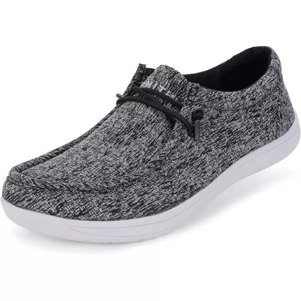 imageWHITIN Womens Wide Barefoot Shoes  Canvas Minimalist Loafers  Fashion SneakersW86  Black White