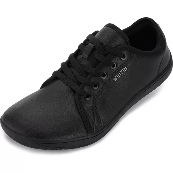 imageWHITIN Womens Wide Barefoot Shoes  Footloose Minimalist Style  Zero Drop Sole amp FlatW81v4 Microfiber Leather  All Black