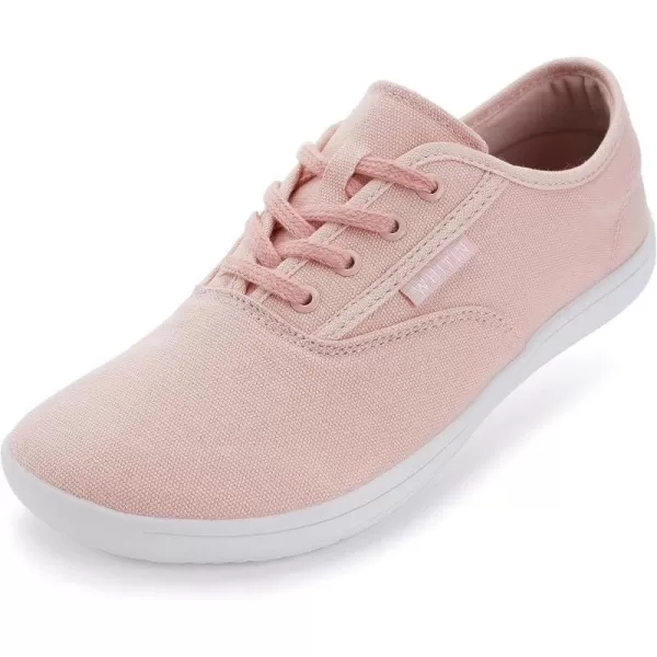 imageWHITIN Womens Wide Canvas Barefoot Shoes  Zero Drop Sole  Minimalist Casual SneakerW87  Pink