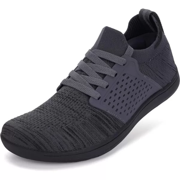 imageWHITIN Womens Wide Minimalist Barefoot Shoes  Zero Drop SoleW85  Dark Grey