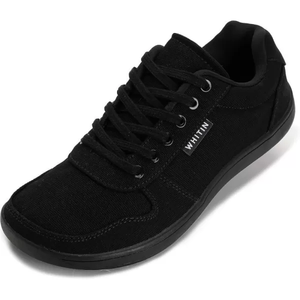 imageWHITIN Womens Wide Toe Box Barefoot Shoes  Canvas Minimalist SneakersW882  All Black