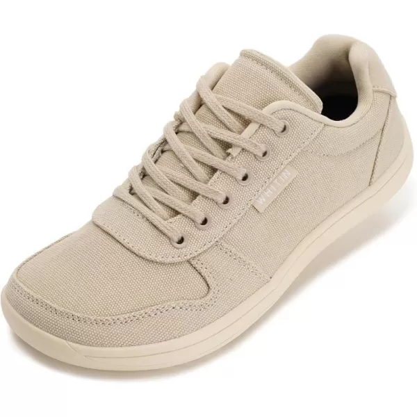 imageWHITIN Womens Wide Toe Box Barefoot Shoes  Canvas Minimalist SneakersW882  Beige