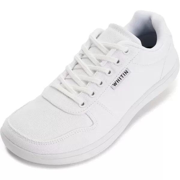 imageWHITIN Womens Wide Toe Box Barefoot Shoes  Canvas Minimalist SneakersW882  White