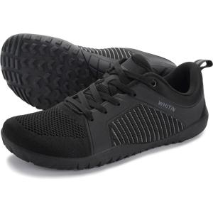 imageWHITIN Mens Barefoot TrailRunning Shoes  Wide ToeBox  ZeroDrop Sole  Optimal TractionW51 All Black