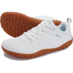 imageWHITIN Mens Barefoot TrailRunning Shoes  Wide ToeBox  ZeroDrop Sole  Optimal TractionW51 White Gum