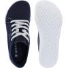 imageWHITIN Womens CanvasLeather Barefoot Shoes  Wide Width Minimalist Sneakers  Classic Fit Low TopW81v2  Canvas Navy Blue