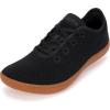 imageWHITIN Extra Wide Toe Box Barefoot Sneakers for Men Fashion Minimalist Minimus Zero Drop Sole Shoes Size 11 11W Walking Gym Training Black Gum 45