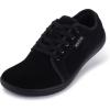 imageWHITIN Mens Wide Genuine Leather Barefoot Shoes  Minimalist Fashion Sneakers  Zero Drop SoleAll Black