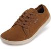 imageWHITIN Mens Wide Genuine Leather Barefoot Shoes  Minimalist Fashion Sneakers  Zero Drop SoleBrown