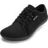 imageWHITIN Womens CanvasLeather Barefoot Shoes  Wide Width Minimalist Sneakers  Classic Fit Low TopW81v2  Canvas Black