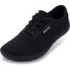 imageWHITIN Womens Wide Canvas Minimalist Barefoot Shoes  Zero Drop Sole  Casual SneakerW87  All Black
