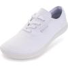 imageWHITIN Womens Wide Canvas Minimalist Barefoot Shoes  Zero Drop Sole  Casual SneakerW87  All White